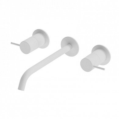 LEAF-BLI3L-L-BIO Смеситель для раковины встраиваемый на три отверстия, исполнение Белый матовый