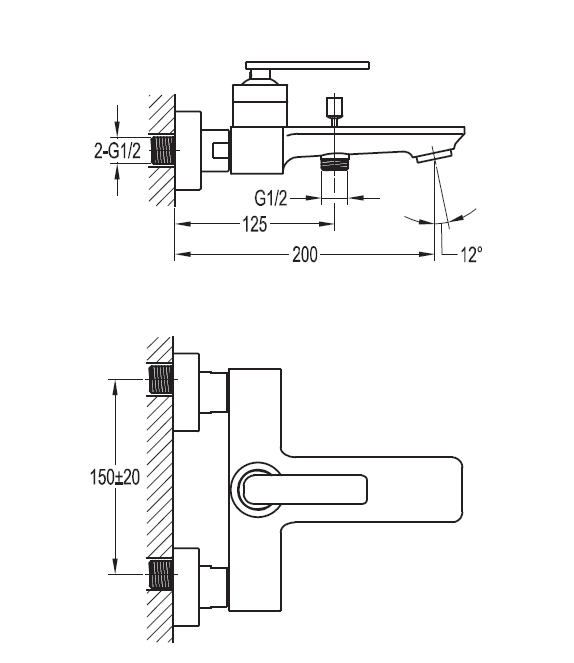CITY-F-VD-01 Смеситель для ванны и душа CITY-F-VD-01 Смеситель для ванны и душа