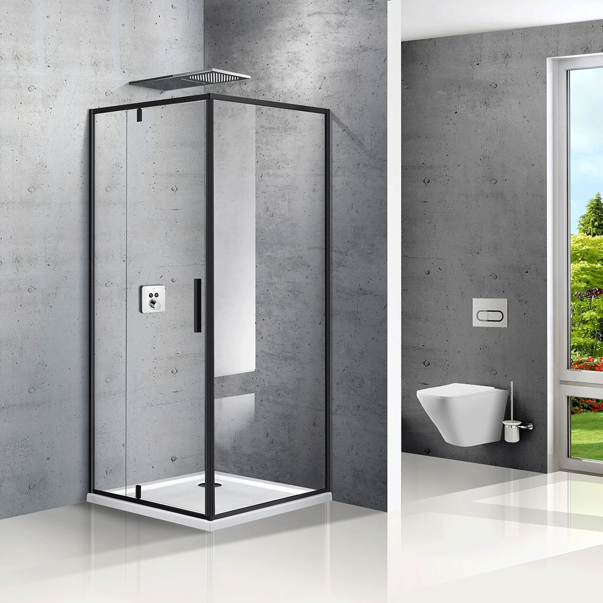 Душевой уголок Slim VPR-2SL9012CLB-L, 1200*900, матовый черный, стекло прозрачное, левый Душевой уголок Slim VPR-2SL9012CLB-L, 1200*900, матовый черный, стекло прозрачное, левый