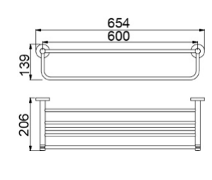 Полочка для полотенец Timo Saona Black 13058/03