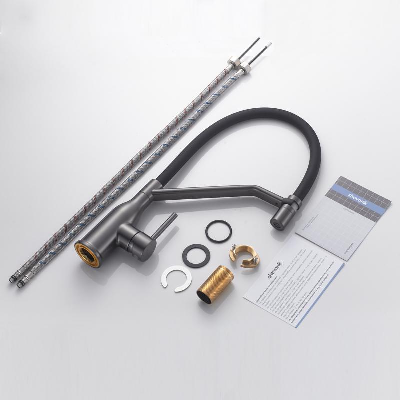 Смеситель для кухни с гибким изливом Shevanik S343T-3 Смеситель для кухни с гибким изливом Shevanik S343T-3