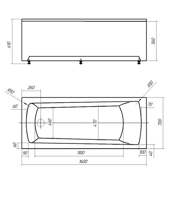 Акриловая ванна Акватек Либра 160x70 LIB160N-0000006 Акриловая ванна Акватек Либра 160x70 LIB160N-0000006