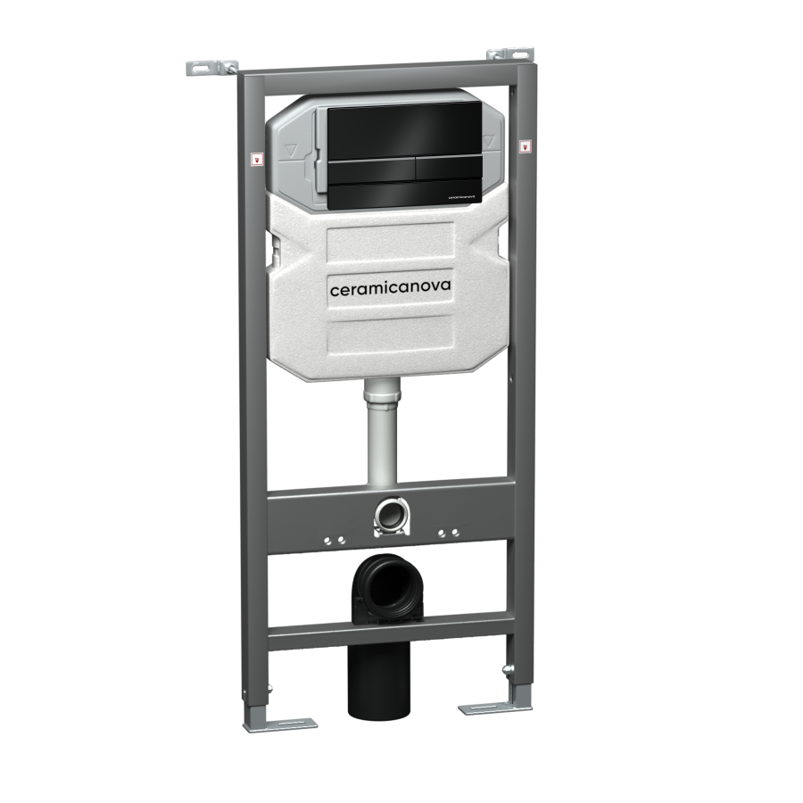 Система инсталляции для унитазов CERAMICANOVA Envision с кнопкой смыва Flat цвет черный матовый, креплениями, арт. CN1002B Система инсталляции для унитазов CERAMICANOVA Envision с кнопкой смыва Flat цвет черный матовый, креплениями, арт. CN1002B