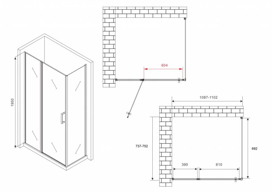 Душевой уголок ABBER Sonnenstrand AG04110S-S75 Душевой уголок ABBER Sonnenstrand AG04110S-S75
