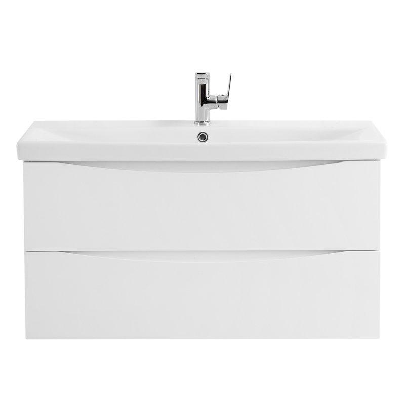 Тумба с раковиной подвесная BelBagno MARINO-CER 90 Rovere Grigio, раковина белая Тумба с раковиной подвесная BelBagno MARINO-CER 90 Rovere Grigio, раковина белая