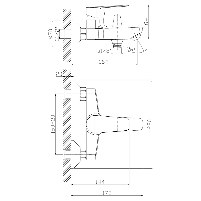 Смеситель Rossinka S35-31 для ванны Смеситель Rossinka S35-31 для ванны