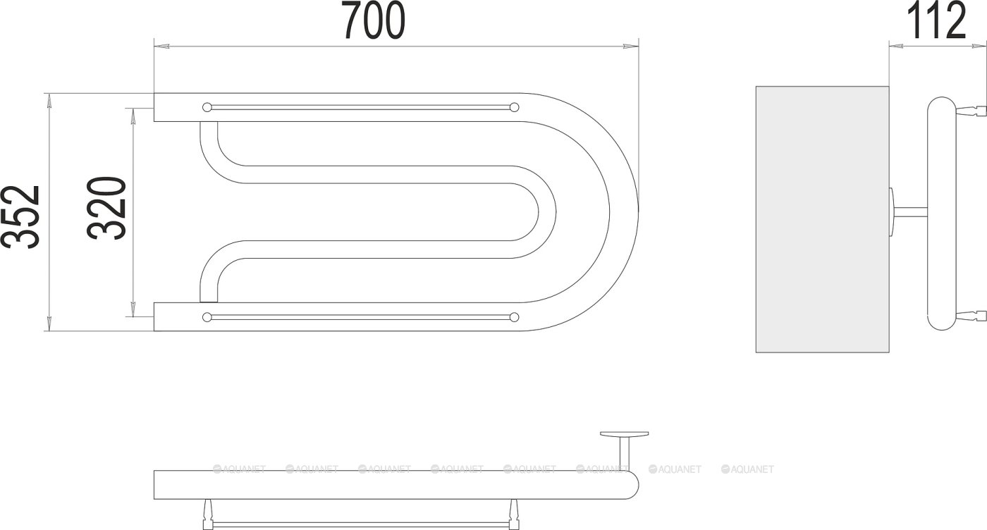 Полотенцесушитель Terminus Фокстрот (1")320х700 Полотенцесушитель Terminus Фокстрот (1")320х700