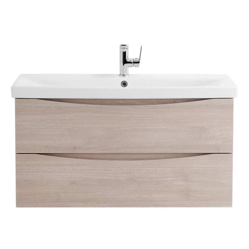 Тумба с раковиной подвесная BelBagno MARINO-CER 80 Rovere Grigio, раковина белая Тумба с раковиной подвесная BelBagno MARINO-CER 80 Rovere Grigio, раковина белая
