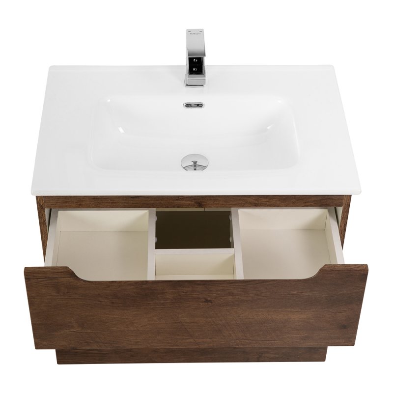 Тумба с раковиной подвесная BelBagno ETNA-H60 60 Rovere Moro, раковина белая Тумба с раковиной подвесная BelBagno ETNA-H60 60 Rovere Moro, раковина белая