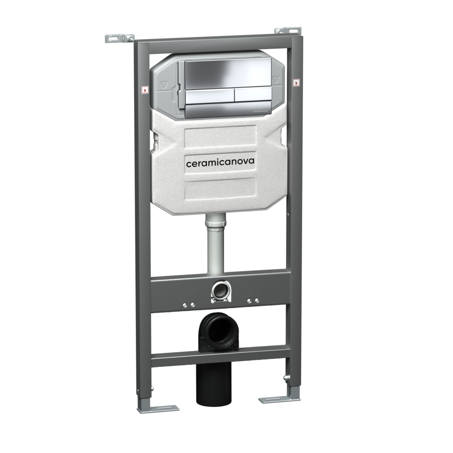 Система инсталляции для унитазов CERAMICANOVA Envision с кнопкой смыва Flat цвет хром, креплениями, арт. CN1002CH Система инсталляции для унитазов CERAMICANOVA Envision с кнопкой смыва Flat цвет хром, креплениями, арт. CN1002CH