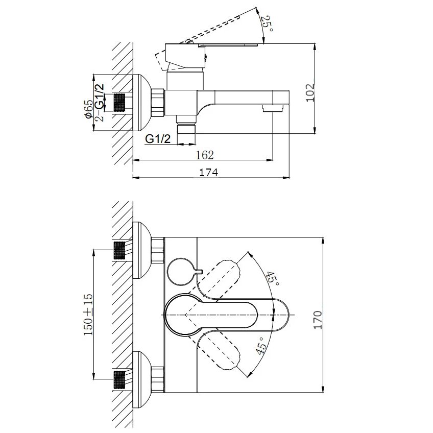 Смеситель для ванны с коротким изливом RUSH Tenerife (TE2835-44) Смеситель для ванны с коротким изливом RUSH Tenerife (TE2835-44)