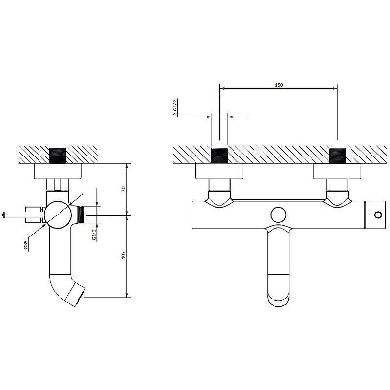 Смеситель для ванны OMNIRES Y Y1230BL (черный) Смеситель для ванны OMNIRES Y Y1230BL (черный)