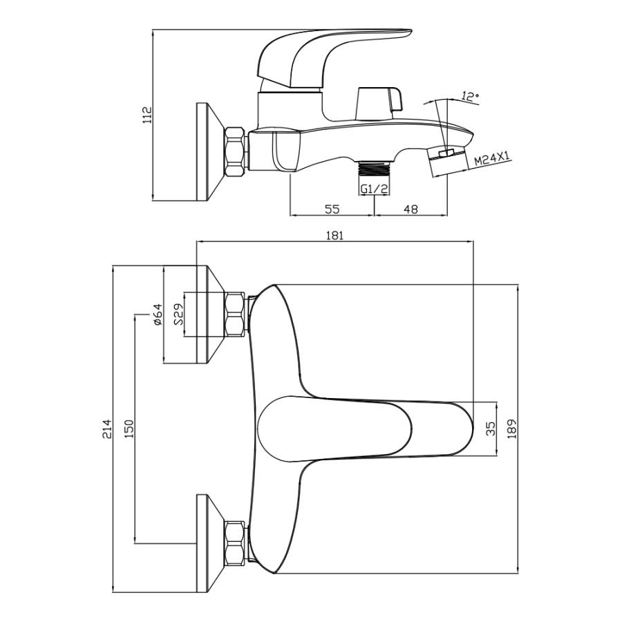 Смеситель д/ванны CASTILLA, арт. 07201CS Смеситель д/ванны CASTILLA, арт. 07201CS