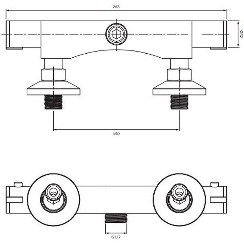 Смеситель термостатический для душа OMNIRES MINI MI1546CR (хром) Смеситель термостатический для душа OMNIRES MINI MI1546CR (хром)