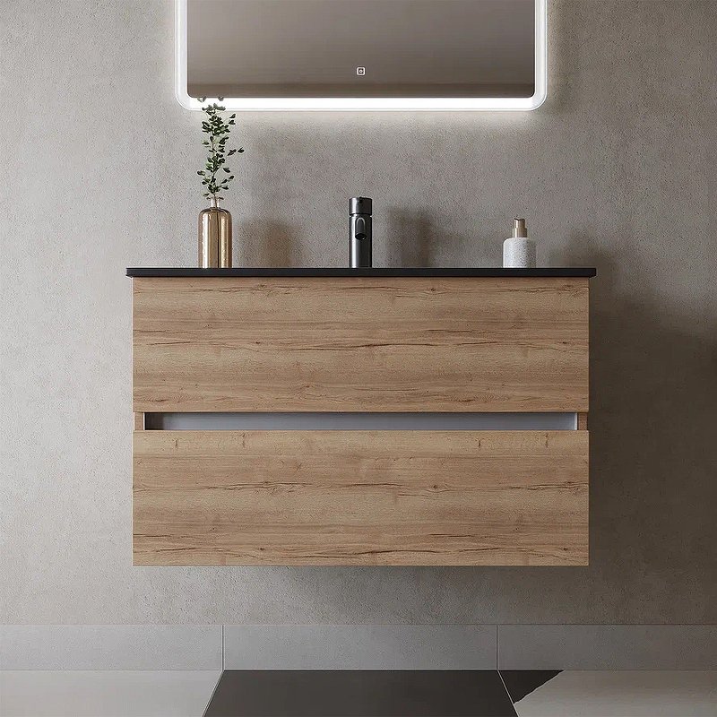 Тумба подвесная SANCOS Urban 790х450х550, c двумя ящиками оснащенными доводчиками, дуб галифакс натуральный , арт. UR80EG Тумба подвесная SANCOS Urban 790х450х550, c двумя ящиками оснащенными доводчиками, дуб галифакс натуральный , арт. UR80EG