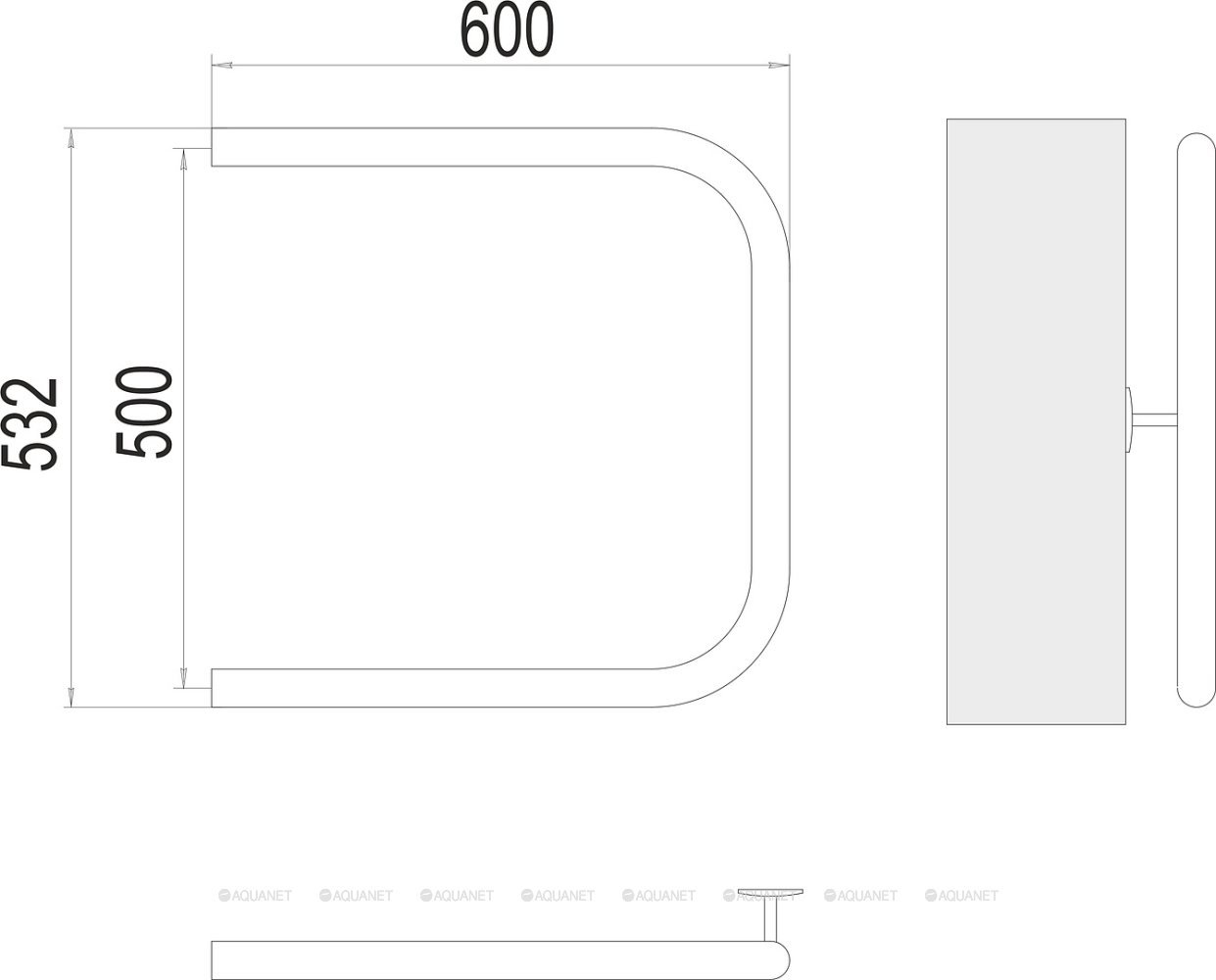 Полотенцесушитель Terminus П-образный 1" 500х600 Полотенцесушитель Terminus П-образный 1" 500х600