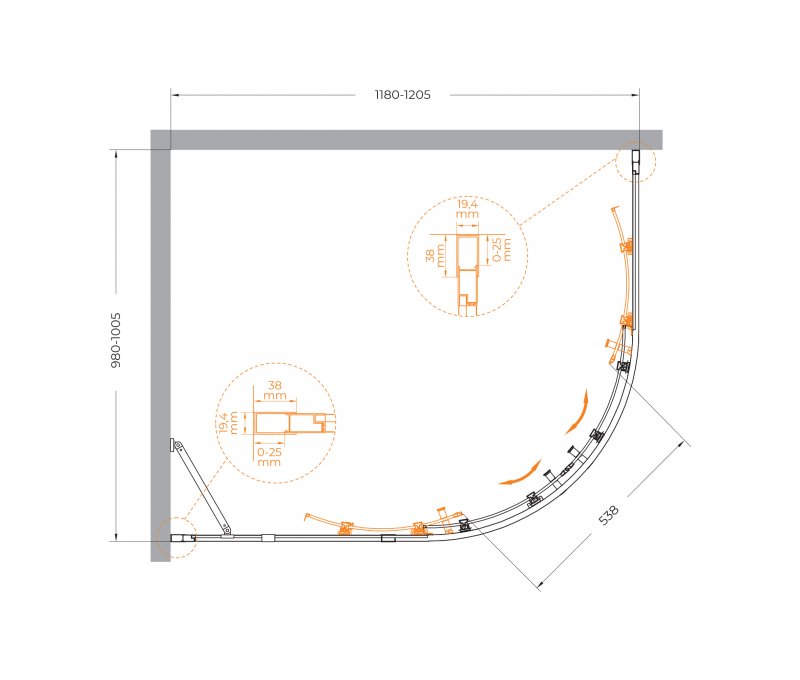 Душевой уголок CEZARES MOLVENO-RH-2 Душевой уголок CEZARES MOLVENO-RH-2
