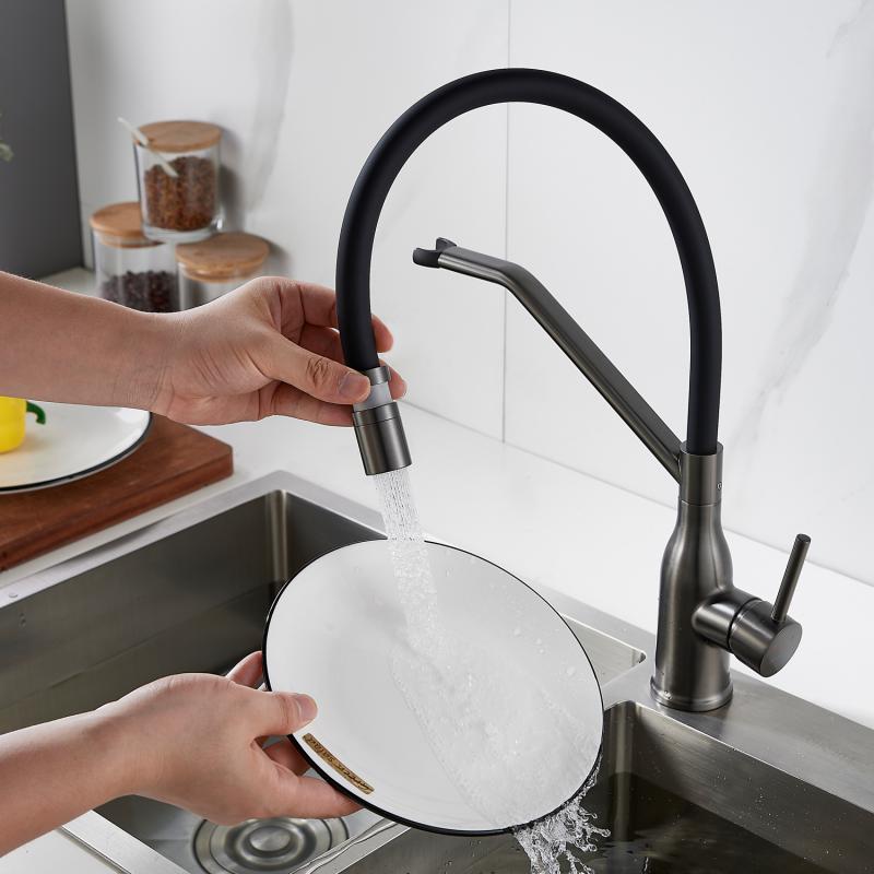 Смеситель для кухни с гибким изливом Shevanik S343T-3 Смеситель для кухни с гибким изливом Shevanik S343T-3