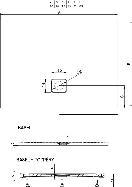 Акриловый душевой поддон Riho Basel 412 90x90 черный матовый, накладка хром DC221700000000S Акриловый душевой поддон Riho Basel 412 90x90 черный матовый, накладка хром DC221700000000S
