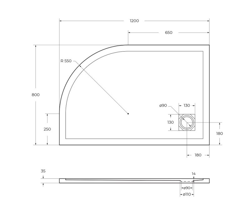 TRAY-MR-UNO-RH-120/80-550-35-W-R-CR Поддон из искусственного мрамора в комплекте с сифоном с декоративной накладкой (хром) TRAY-MR-UNO-RH-120/80-550-35-W-R-CR Поддон из искусственного мрамора в комплекте с сифоном с декоративной накладкой (хром)