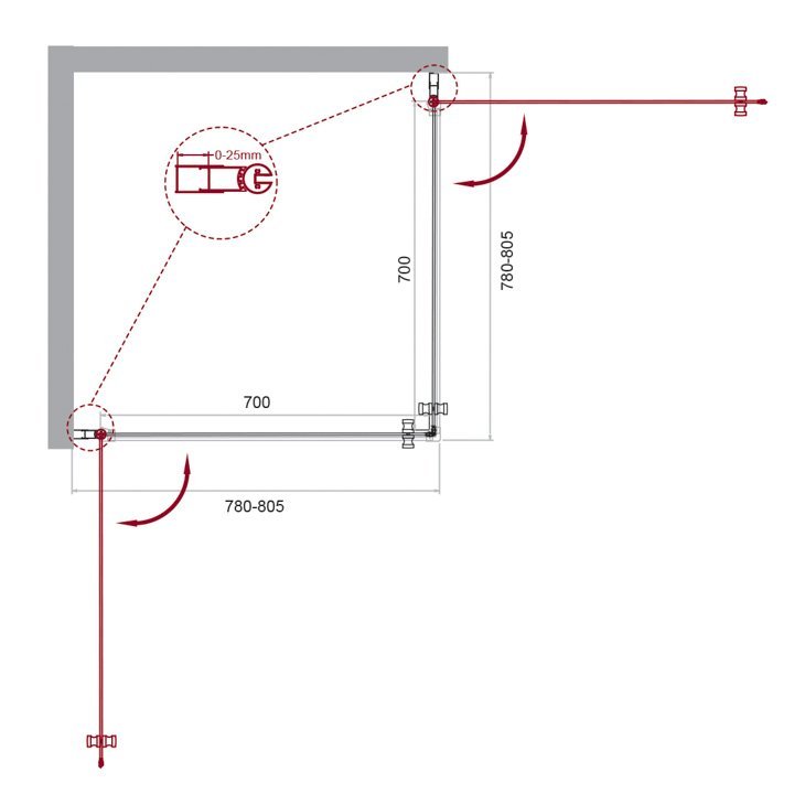 Душевой уголок BelBagno ETNA-A-2-70-C-Cr Душевой уголок BelBagno ETNA-A-2-70-C-Cr