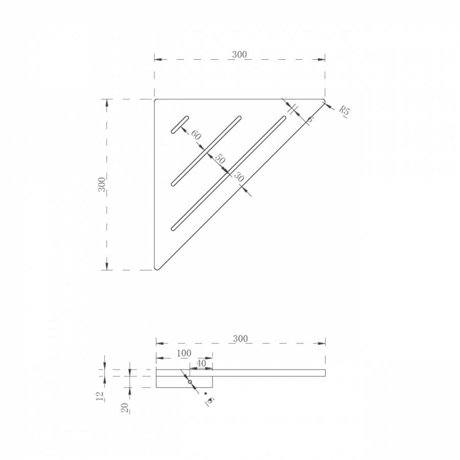 Угловая полочка для ванной комнаты ABBER Stein AS1652MB черная матовая Угловая полочка для ванной комнаты ABBER Stein AS1652MB черная матовая