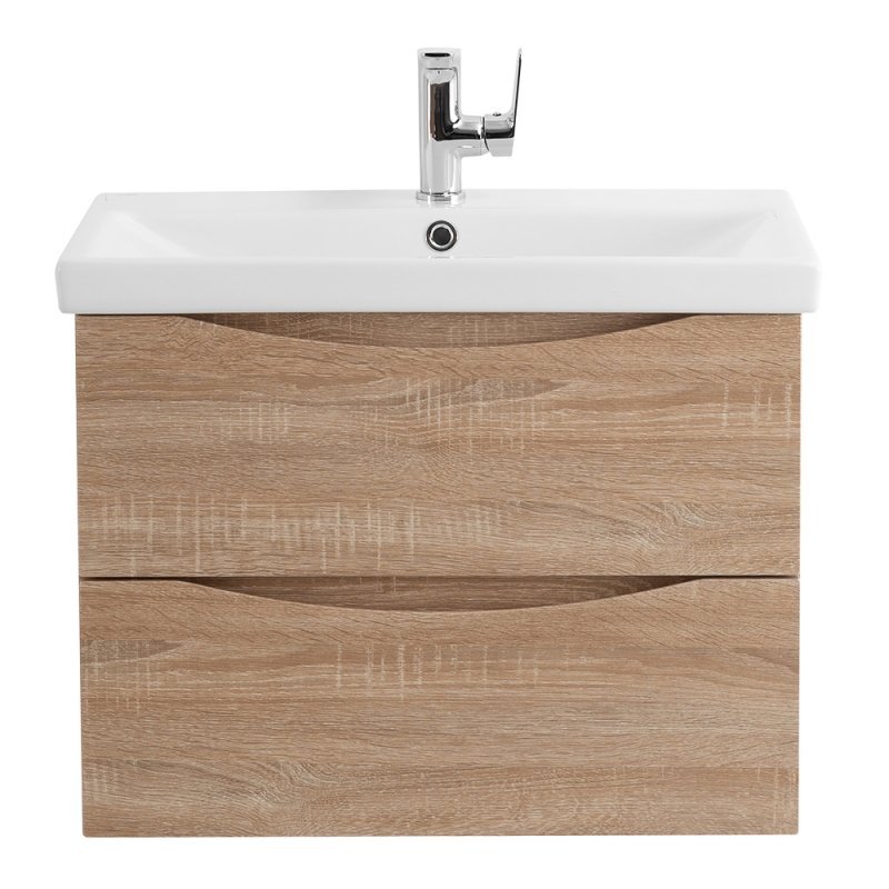 Тумба с раковиной подвесная BelBagno MARINO-CER 70 Rovere Nature Grigio, раковина белая Тумба с раковиной подвесная BelBagno MARINO-CER 70 Rovere Nature Grigio, раковина белая