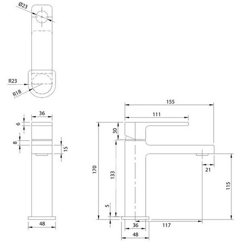Смеситель для умывальника OMNIRES BARETTI BA7810BL (черный BLM) Смеситель для умывальника OMNIRES BARETTI BA7810BL (черный BLM)