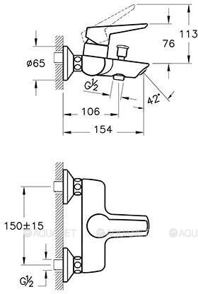 Solid S смеситель для ванны и душа