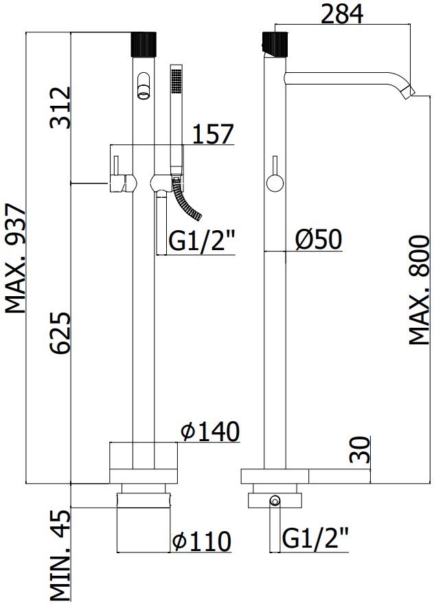 Смеситель для ванны с душем Paffoni Jo JO032CR Смеситель для ванны с душем Paffoni Jo JO032CR
