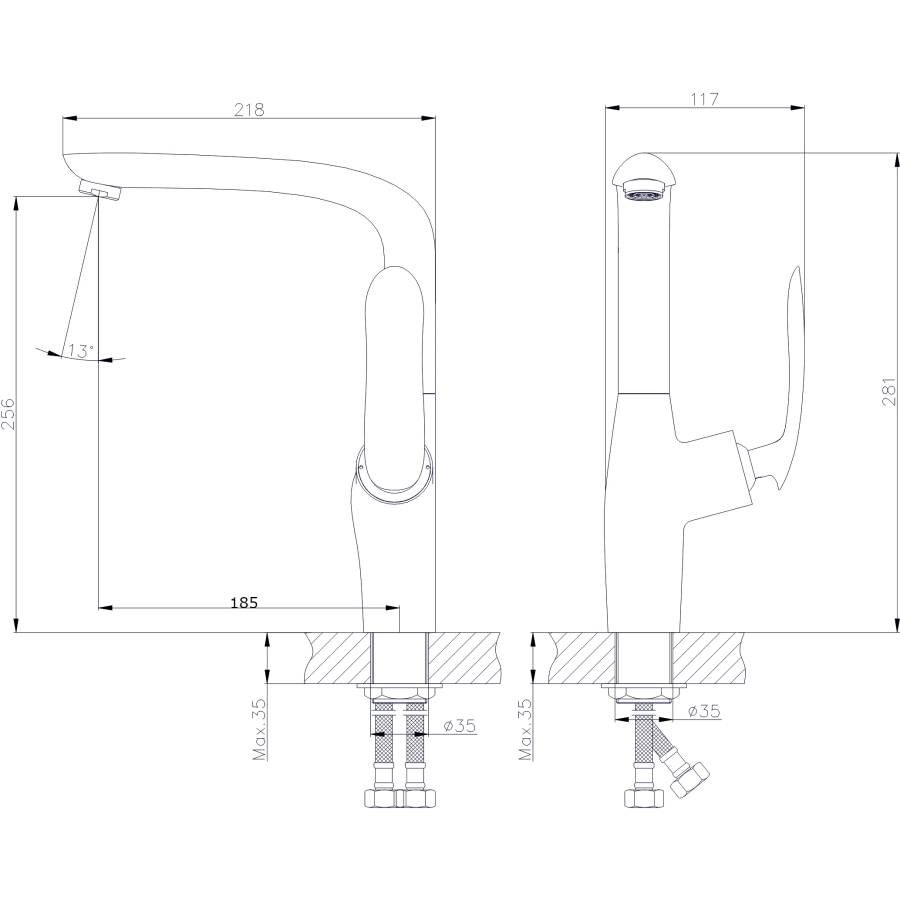 Смеситель для кухонной мойки  RUSH Island (IS6535-22) Смеситель для кухонной мойки  RUSH Island (IS6535-22)