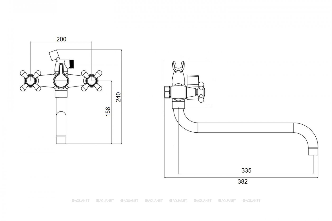 Смеситель для ванны/душа OneLife P03-221cr полимерный с душ.набором Смеситель для ванны/душа OneLife P03-221cr полимерный с душ.набором