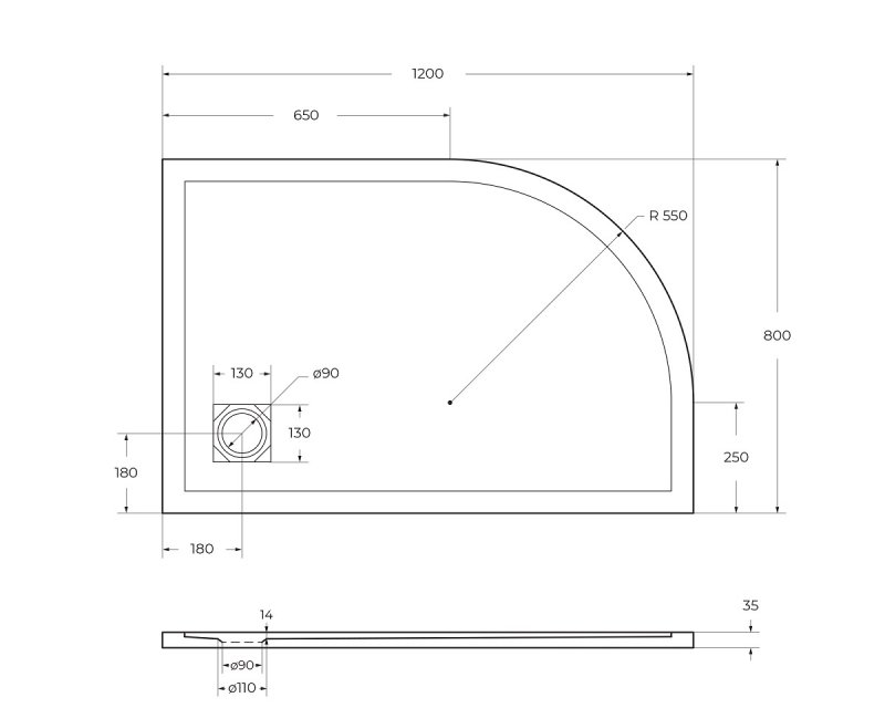 TRAY-MR-UNO-RH-120/80-550-35-W-R-CR Поддон из искусственного мрамора в комплекте с сифоном с декоративной накладкой (хром) TRAY-MR-UNO-RH-120/80-550-35-W-R-CR Поддон из искусственного мрамора в комплекте с сифоном с декоративной накладкой (хром)