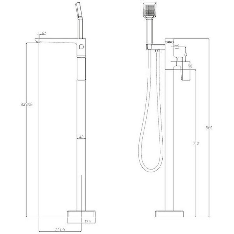 Смеситель для ванны отдельностоящий OMNIRES PARMA PM7433BL (черный BLM) Смеситель для ванны отдельностоящий OMNIRES PARMA PM7433BL (черный BLM)