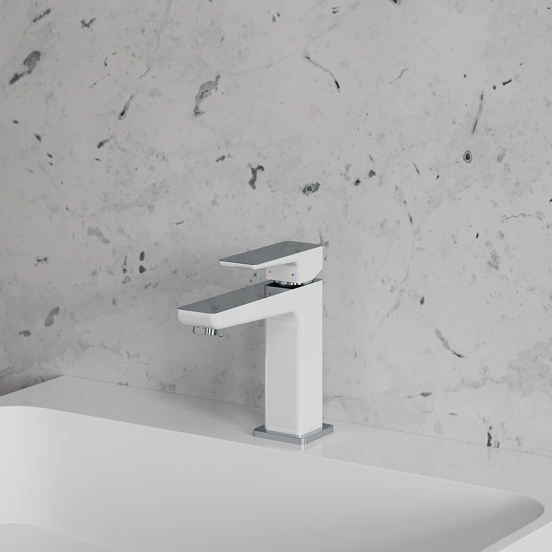 Смеситель для умывальника OMNIRES PARMA PM7410CRB (хром/белый) Смеситель для умывальника OMNIRES PARMA PM7410CRB (хром/белый)