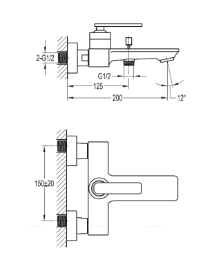 CITY-F-VD-01 Смеситель для ванны и душа CITY-F-VD-01 Смеситель для ванны и душа