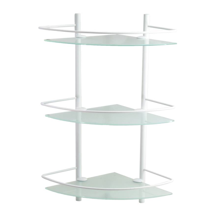 K-3133WHITE Полка стеклянная тройная угловая K-3133WHITE Полка стеклянная тройная угловая