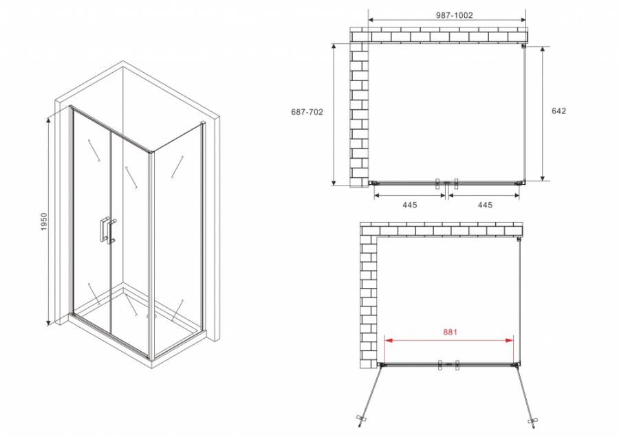 Душевой уголок ABBER Sonnenstrand AG04100C-S70 Душевой уголок ABBER Sonnenstrand AG04100C-S70