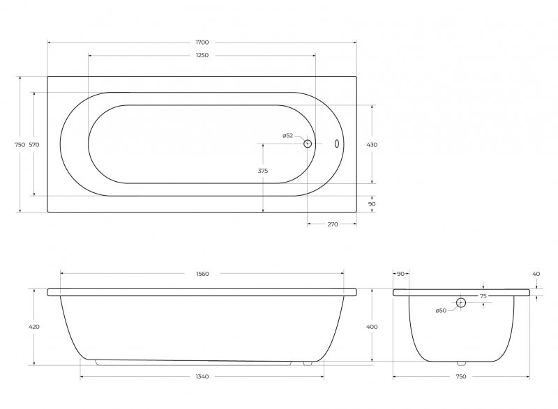 Акриловая ванна CEZARES PIAVE-150-70-42-W37 Акриловая ванна CEZARES PIAVE-150-70-42-W37