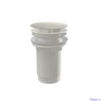 Донный клапан сифона для умывальника 5/4", цельнометаллический, с большой заглушкой, для умывальников без перелива, белый-глянец