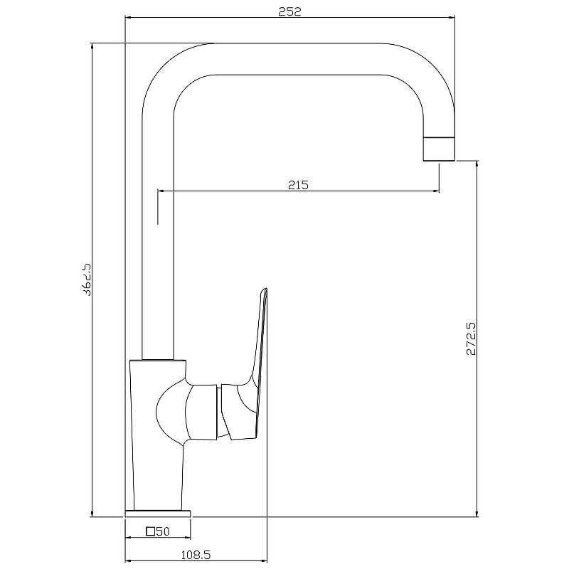 Смеситель Rossinka RS46-23 для кухни с поворотным изливом Смеситель Rossinka RS46-23 для кухни с поворотным изливом