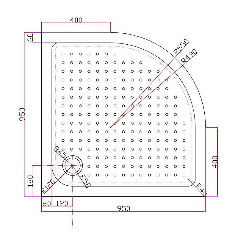 Акриловый поддон CEZARES TRAY-A-R-95-550-15-W Акриловый поддон CEZARES TRAY-A-R-95-550-15-W