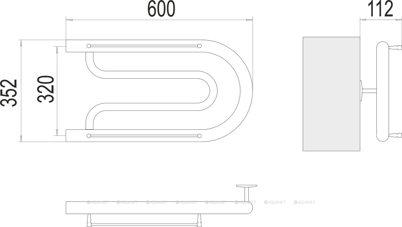 Полотенцесушитель Terminus Фокстрот (1")320х600 Полотенцесушитель Terminus Фокстрот (1")320х600