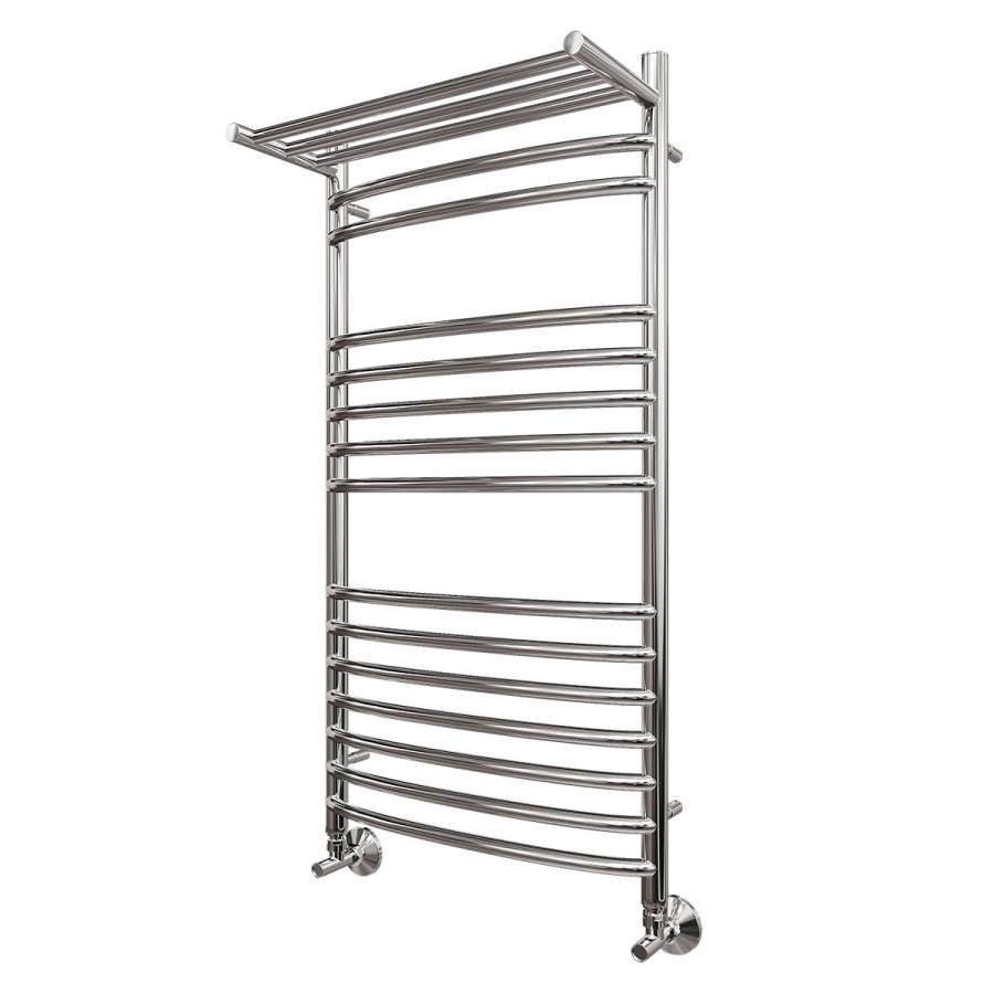 Полотенцесушитель водяной Point Альфа PN05150SP П14 500x1000 с полкой, хром Полотенцесушитель водяной Point Альфа PN05150SP П14 500x1000 с полкой, хром