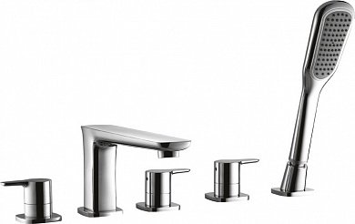 TESORO-F-BVD5-01 Смеситель на борт ванны, на 5 отверстий, с ручным выдвижным душем TESORO-F-BVD5-01 Смеситель на борт ванны, на 5 отверстий, с ручным выдвижным душем