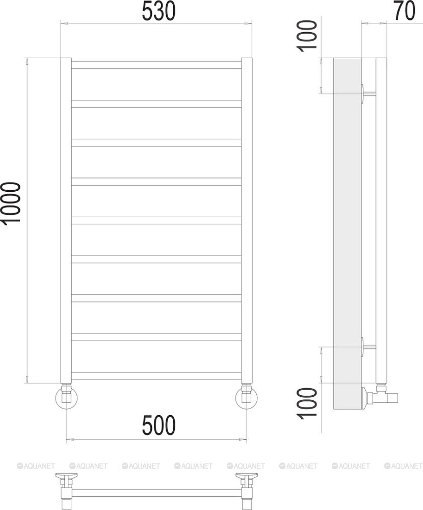 Полотенцесушитель Terminus Контур П9 500х1000 Полотенцесушитель Terminus Контур П9 500х1000