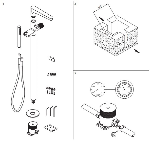 Смеситель для ванны отдельностоящий OMNIRES CONTOUR CT8033GLB (брашированное золото) Смеситель для ванны отдельностоящий OMNIRES CONTOUR CT8033GLB (брашированное золото)