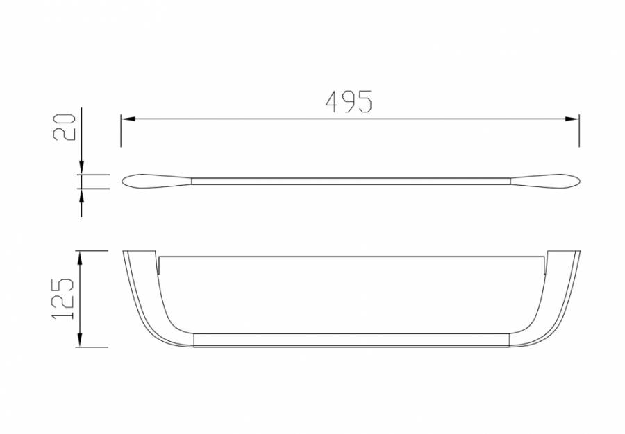 Полка стеклянная ABBER Nord AA1555 хром Полка стеклянная ABBER Nord AA1555 хром