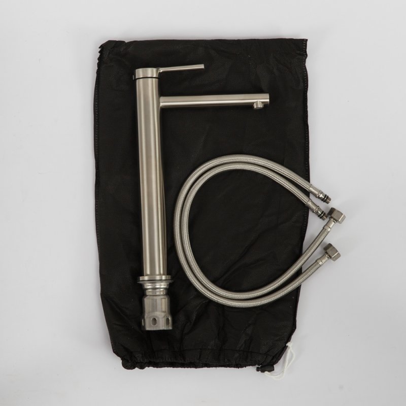 ETNA Смеситель для накладных раковин без донного клапана, нержавеющая сталь, исполнение сатин ETN-LMC-IN ETNA Смеситель для накладных раковин без донного клапана, нержавеющая сталь, исполнение сатин ETN-LMC-IN