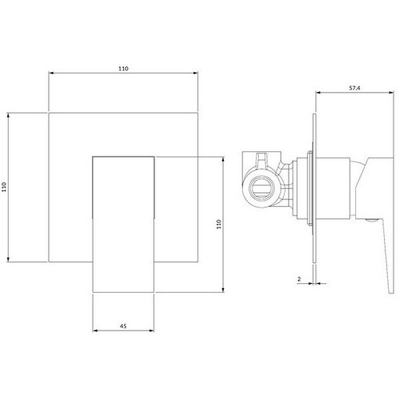 Смеситель для душа скрытого монтажа OMNIRES FRESH FR7145CR (хром) Смеситель для душа скрытого монтажа OMNIRES FRESH FR7145CR (хром)